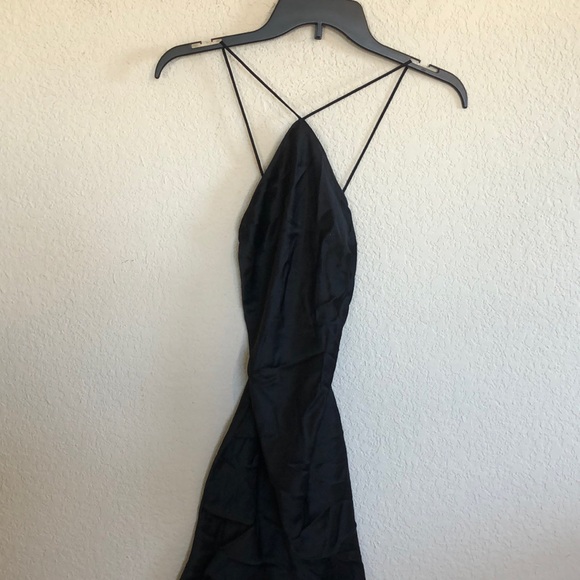 AMANDA UPRICHARD Claudia Mini Dress In Black silk - Picture 5 of 13